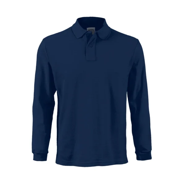 POLERA PIQUE AZUL HOMBRE M/L 60/40 T/L MTX