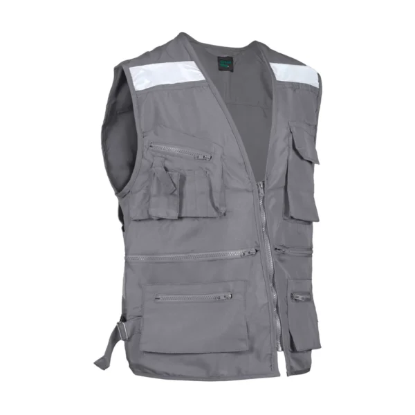 CHALECO GEOLOGO POPLIN GRIS REFLECTANTE T/XXL SILVERSAFE